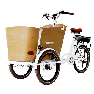 China Take To Child Factory Price 3 Wheel Adult Bike For Kids Grocery Selling Bicycle With Wooden Box Family Cargo Bike for sale