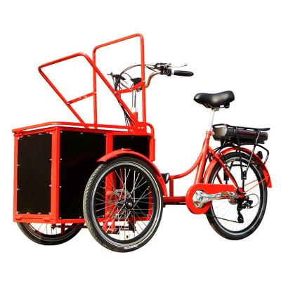 China Mini 3 wheel family cargo bike 250W motor 36V lithium battery steel cheap tricycle cargo bike new for sale