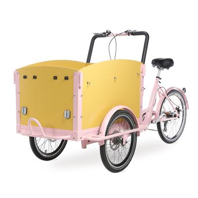 China Take To Kid Dutch Cargo Bike 3 Wheel Electric Tricycle Bakfiets With Trolley Family Cargo Bike Wholesale for sale