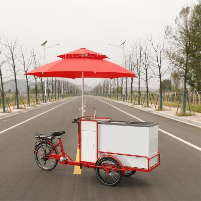 China ICE CAERM Solar Ice Cream Tricycle DC 12v Solar Freezer Inside Ice Cream Bike Cart for sale