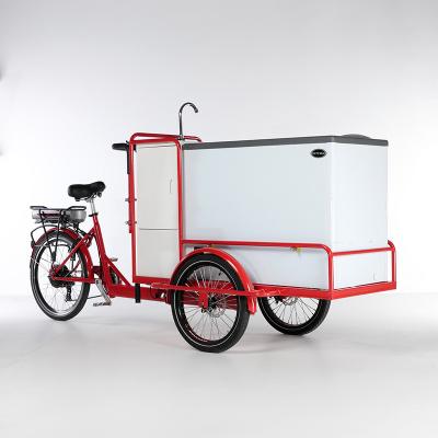 China Electric Bicycle 3 Wheel Passenger Ice Cream Cart Food Cooler Cart Electric Tricycle With Freezer For Sale for sale