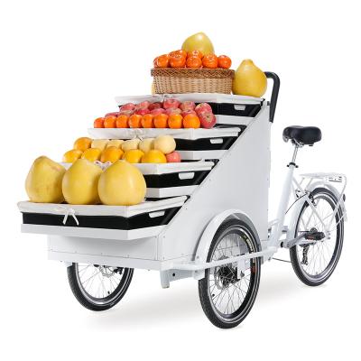 China 2021 New Outdoor Mobile Fruit Street Fast Food Fruit Vending Cart Retail Adult Electric Bike Tricycle Cargo for sale