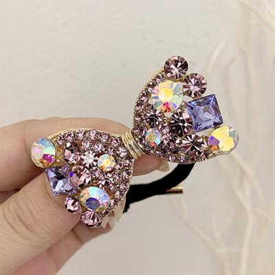 China Beauty Women Hair Accessories Crystal Headbands Ponytail Holder Girls Elastic Hair Bands Rope Rubber Headdress for sale