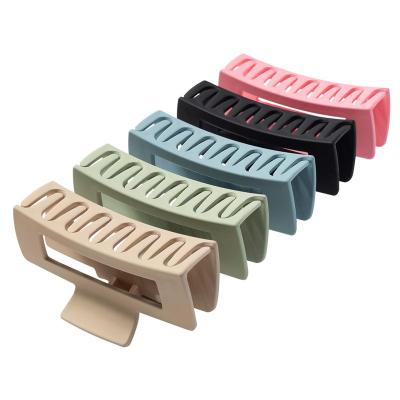 China Fashion Hot Morandi Frosted Square Large Hair Claws Back Main Single Temperament Claw Clip Bath Hair Accessories Clips for sale