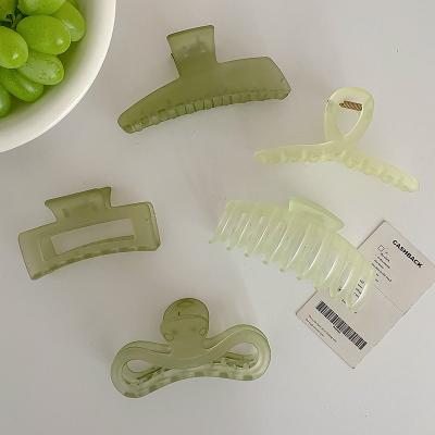 China Fashion Green Big Acetic Acid Hair Claws Combine Shark Clip Bath Claw Celebrity Hair Accessories Spliced ​​Clips for sale