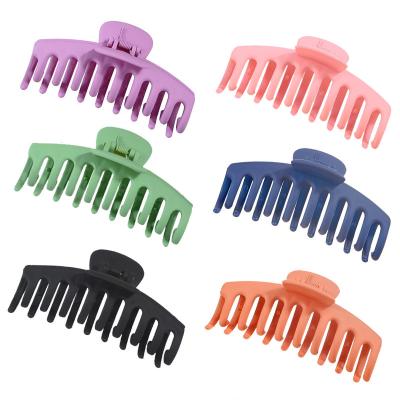 China Fashion New Morandi Frosted Square Large Hair Claws Back Main Single Temperament Claw Clip Bath Hair Accessories Clips for sale