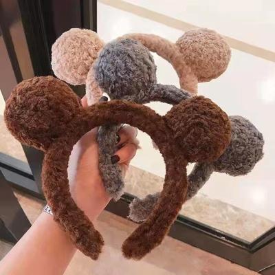 China Non-slip Hot Square Cute Bear Hair Band Headband Headband Hair Wool Circle for sale