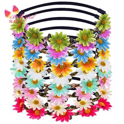 China Wedding Use Flower Headband 2021 Newcomer Insti Little Daisy Seaside Travel Vacation Souvenir Baby Flower Crown Headband for sale