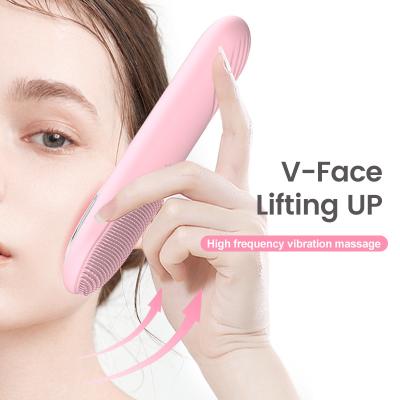 China 2022 Professional Face Moisturizer Beauty Facial Cleanser Sonic Micro Current Skin Tightening Detergent Deep Cleansing Device for sale