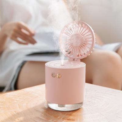 China Third Gear 2000mAh Air Conditioner Cool Mist and Humidifier Handheld Fan Cool Portable Fan with Humidifier for sale