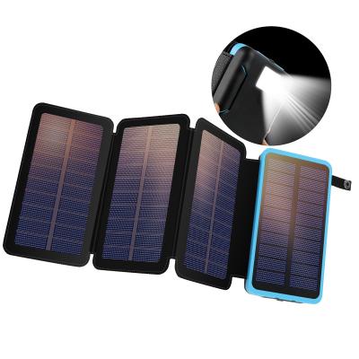 China Solar Panel Charging Travel Waterproof Panel Phone Charger 25000 Mah Dual Usb Rechargeable Battery Portable Solar Power Foldable Solar Power Bank for sale