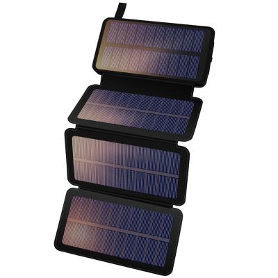 China Solar Power Bank 25000mah Solar Power Bank Folding Solar Power Charger Solar Panel Charging System Outdoor Waterproof Portable Mobile Phone for sale