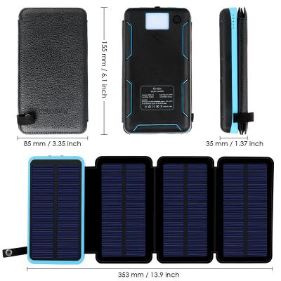 China Solar Panel Charge Charger 25000 mah 25000 Mah Nah Battery Solar Power Bank for sale