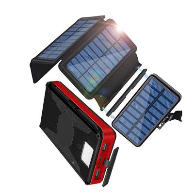 China 2021New 25000 Mah Outdoor Portable Solar Powered Solar Panel Chargers Foldable Solar Power Station Solar Power Bank Cell Phone Charger for sale