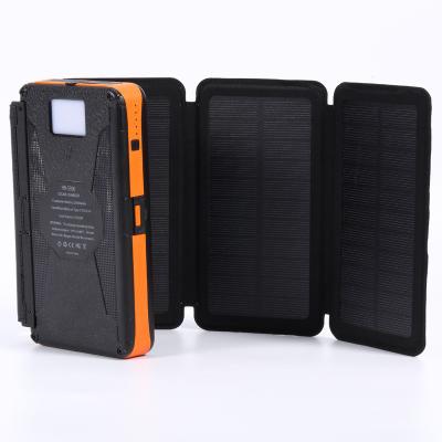 China Outdoor Waterproof Solar Power Bank Charging 25000 Mah Foldable Portable Solar Panel Powerbanks Solar Panel with Flashlight Solar Phone Charger for sale