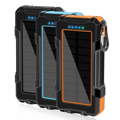 China Solar Panel Charging Dropshipping Products 2021 Waterproof Power Bank With 20000Mah Solar And Wireless for sale