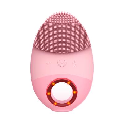 China Electric Waterproof Clean Face Wash Silicone Acne Treatment Face Scrubber Sonic Silicone Facial Cleansing Brush Remover for sale