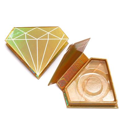 China Easy Carry Lucury Diamonds Eyelash Box Diamond Recycled Materials Shape Eyelash Box for sale