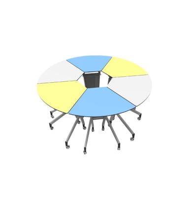 China Combination Modern Oval / Helix Shaped Splicing Foldable Conference Folding Table Study Chair With Table for sale