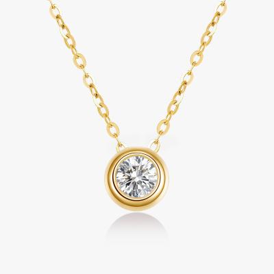 China TRENDY Gold Plated Necklace Geometric Type Zircon S925 Silver Clavicle Chain  Necklace for Women for sale