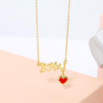 China TRENDY Gold Plated Initial Cute Necklace 925 Sterling Silver Heart Pendant Necklace For Women for sale