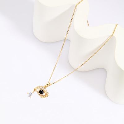 China TRENDY Dainty Eye Necklace 925 Sterling Silver 925 Sterling Silver Pendent Necklace For Women for sale