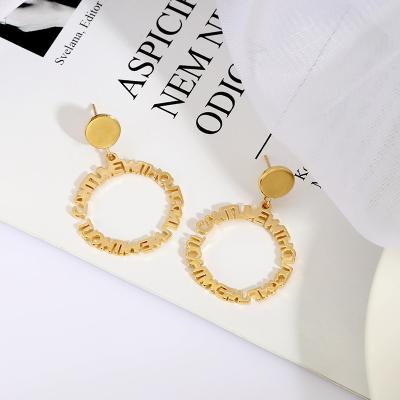 China TRENDY Luxury Letter Earrings Silver 925 Sterling Women Custom Earrings With Logo for sale