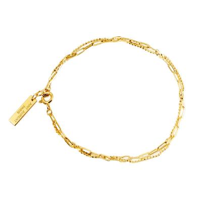 China TRENDY Luxury 18k Gold Plated Waterproof 925 Silver Bracelet Wholesale Charm Bracelets for sale