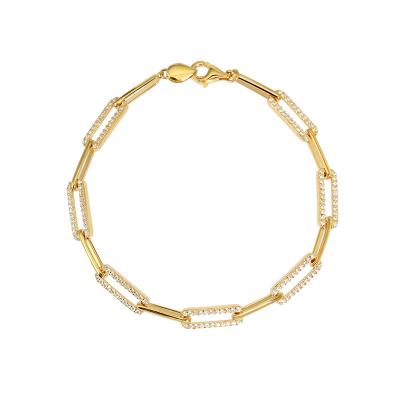 China TRENDY Fashion Jewelry Bracelets & Bangles Plated Zircon Bangle Bracelet Jewelry Gold 925 Sterling Silver Trendy Women's Geometric 18k for sale