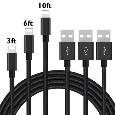 China 2A COMPUTER Cable Fast Charger For Lightning Nylon Braided USB Charging Cord Compatible For iPhone 13 12 11 XS X XR 8 for sale