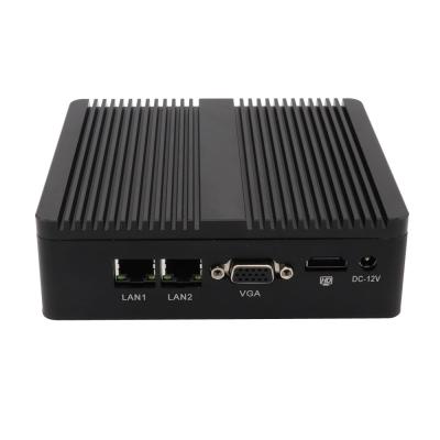 China For Business Home Portable Industrial Office Used J1900 4gb Onboard Mini PC 2*LAN RJ45 Fanless PC for sale