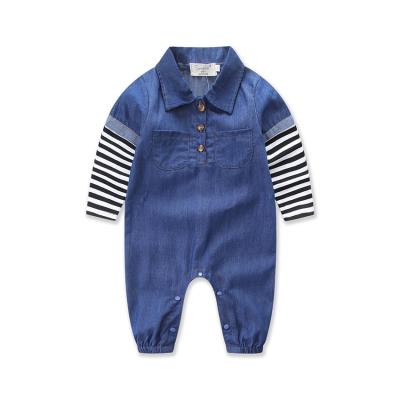 China Short Sleeve Top Selling Baby Stripe Romper Newborn Baby Short Romper for sale