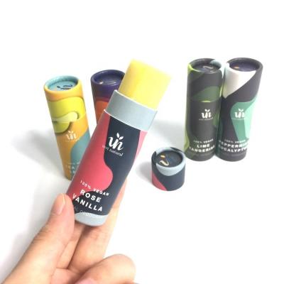 China Biodegradable lip blam kraft paper lip balm tube lift up paper tube for sale