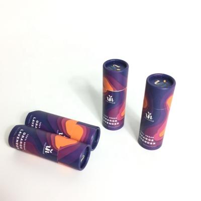 China Biodegradable empty paper carton lift up paper tube for lip balm for sale