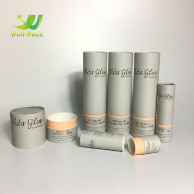 China Recyclable White Paper Cardboard Packaging Custom Printing Cosmetic Paper Tube for sale