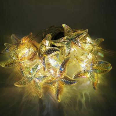 China String Light Colorful Starfish LED Battery Pendant Light String Led Lights For Decoration for sale