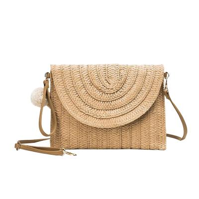 China High Quality Amazon Hot Sale Women's Straw Clutch Purse And Handbags 2022 Summer Beach Bags Envelope Wallet Woven Handbags for sale