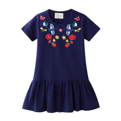 China 2021 Fashion Breathable Babies Dress Summer Skirt Cartoon Print Dress Princess Dresses Children Girl Clothing 2-8 Years Old for sale