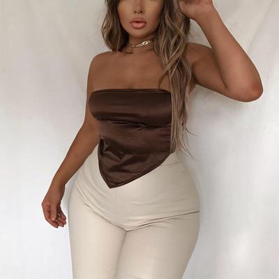 China 2022 Women's Crop Top QUICK DRY Backless Sleeveless Club Strapless Party Wrap Sexy Mini Shirt Solid Color Scarf Women for sale