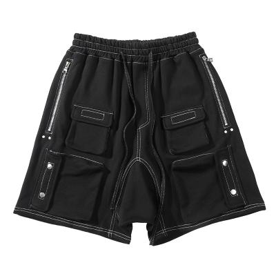 China New Style QUICK DRY Street Wear High Street Shorts Long Drawstring Elastic FOG Men Button Up Cargo Drop Crotch Shorts for sale