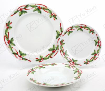 China Christmas Factory Good Quality Bone China Viable Dinner Sets 18pcs for sale