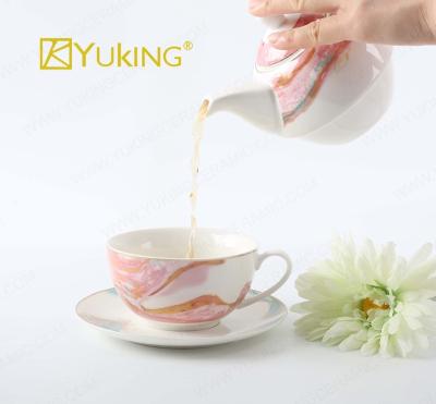 China Sustainable Dinnerware Set Coffee Cup Ceramic Tea Cups And Saucers for sale