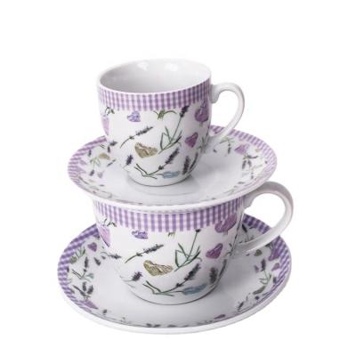 China Cup and Saucer Set Viable Porcelain Personalized Tea Cups and Saucers for sale