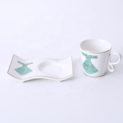 China Viable Custom Design Ceramic Cup Tea Coffee Espresso Coffee Cup And Saucer for sale