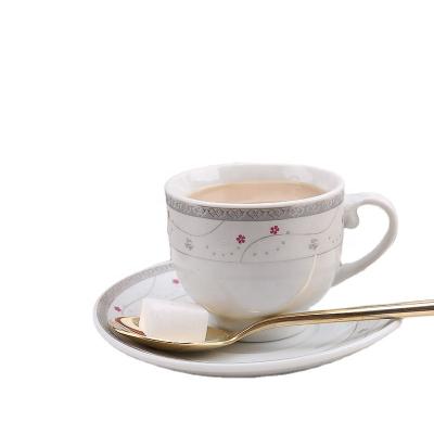 China Sustainable porcelain cup&saucer set teacup sets for sale