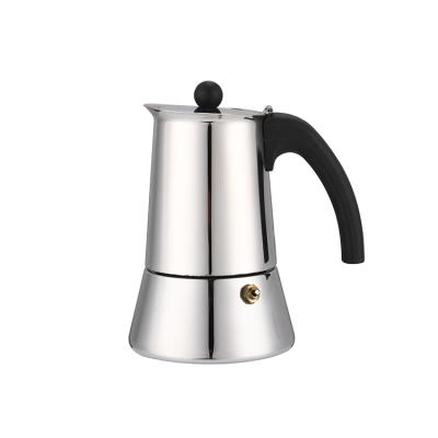 China WITH LID new type stainless steel espresso moka pot 6cup home custom coffee maker for sale