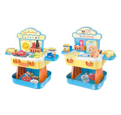 China Educational Play 3 in 1 Home Play Toys Pet Doctor and Kitchen Set Pretend Play Toy Sets for Kids for sale