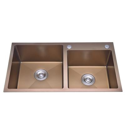 China Without Faucet Best Quality Best Price Kitchen Sink 304 Stainless Steel Handmade Basin Kitchen Sink Gold Dishwasher for sale