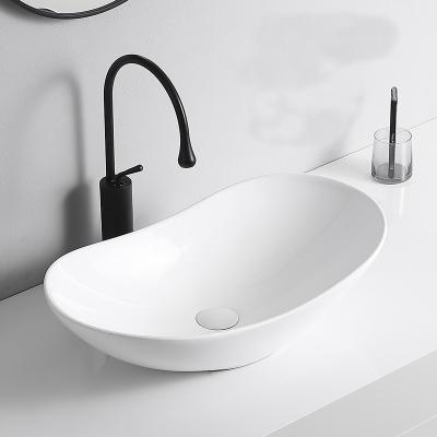 China Contemporary Popular Art Ceramic Side Sink Wholesale Sink Balcony Sink Drain Sale Single Pot Square The Counter Basin Basin Bathroom for sale