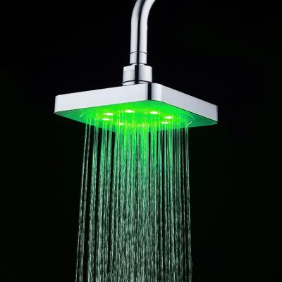 China 6 Inch LED Slide Bar Shower Head High Quality Self-Generating Colorful Overhead Shower Without Top Spray for sale